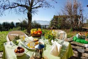 Toskana - Ferien-Rustico Nr. 1072 in der Weinregion mit Traumaussicht und Garten Garten für 1 - 4 Personen
